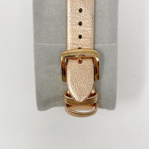 Kate Spade Metro Scallop Three Hand Leather Watch Rose Gold Round Face Ladies - Picture 8 of 12